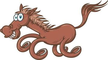 Running horse cartoon . mascot illustration vector