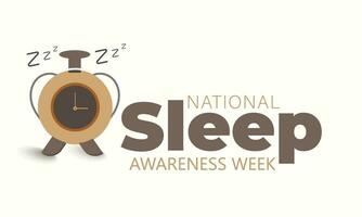 National Sleep awareness Week. background, banner, card, poster, template. Vector illustration.