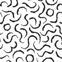 Abstract swirl bold uneven lines seamless pattern. Trendy textured print with swirl lines. Artistic stylish vector seamless background design. Chaotic ink brush ripple lines decorative texture.