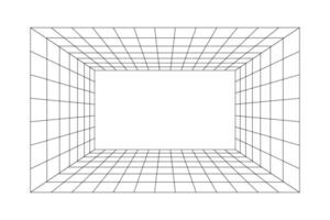 Perspective grid room background vector illustration.