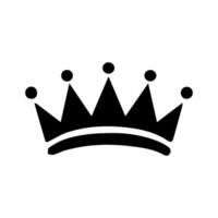 Crown Icon. A simple, black silhouette of royal crown. Vector illustration isolated on white background. Ideal for logos, emblems, insignia. Can be used in branding, web design