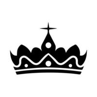 Crown Icon. A simple, black silhouette of royal crown. Vector illustration isolated on white background. Ideal for logos, emblems, insignia. Can be used in branding, web design