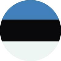 Round Estonia flag vector . Round Estonian flag icon