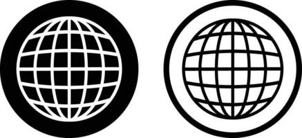 Globe icon set in two styles . World wide web symbol vector . World icon . Go to web symbol icon
