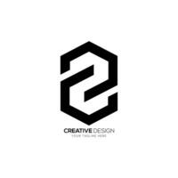 Letter Z negative space simple line shape creative abstract monogram logo vector