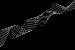 vector Spiral flowing line art black and white particle vector abstract background