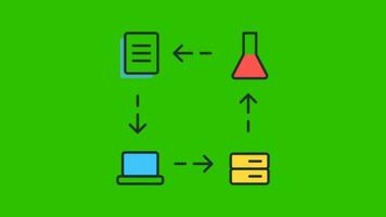 animação verde tela vídeo 4k animado dados cientista. isto animado vídeo é perfeito para uma cativante o negócio apresentação video