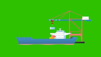 animation green screen video 4K animated cargo ship. This animated video is perfect for a captivating business presentation