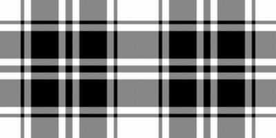 Graph tartan plaid textile, contour check vector seamless. Surface background fabric pattern texture in white and black colors.