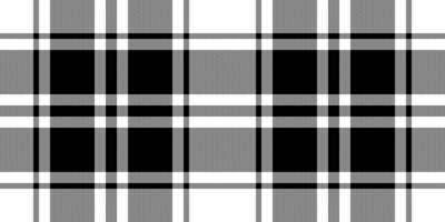 Graph tartan plaid textile, contour check vector seamless. Surface background fabric pattern texture in white and black colors.