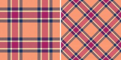 Textile fabric check of background seamless plaid with a pattern tartan vector texture.