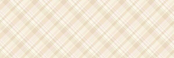 Strong plaid textile background, old seamless texture tartan. Track vector fabric check pattern in light and sea shell colors.