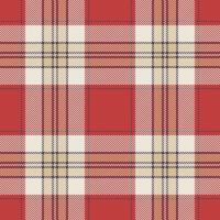 Plaid seamless pattern in red. Check fabric texture. Vector textile print.