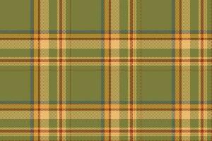 Plaid background, check seamless pattern in green. Vector fabric texture for textile print, wrapping paper, gift card or wallpaper.