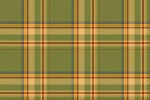 Plaid background, check seamless pattern in green. Vector fabric texture for textile print, wrapping paper, gift card or wallpaper.