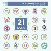 Icon Set Horoscope. related to Education symbol. doodle style. simple design editable. simple illustration vector