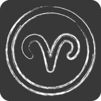 Icon Aries Sign. related to Horoscope symbol. chalk Style. simple design editable. simple illustration vector