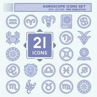 Icon Set Horoscope. related to Education symbol. two tone style. simple design editable. simple illustration vector