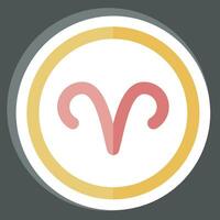 Sticker Aries Sign. related to Horoscope symbol. simple design editable. simple illustration vector