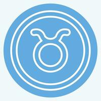 Icon Taurus. related to Horoscope symbol. blue eyes style. simple design editable. simple illustration vector