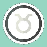 Sticker line cut Taurus. related to Horoscope symbol. simple design editable. simple illustration vector