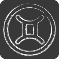 Icon Gemini. related to Horoscope symbol. chalk Style. simple design editable. simple illustration vector