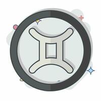 Icon Gemini. related to Horoscope symbol. comic style. simple design editable. simple illustration vector