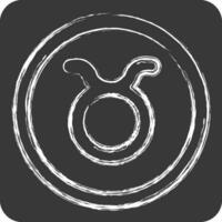 Icon Taurus. related to Horoscope symbol. chalk Style. simple design editable. simple illustration vector