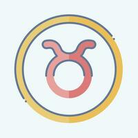 Icon Taurus. related to Horoscope symbol. doodle style. simple design editable. simple illustration vector