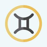 Icon Gemini. related to Horoscope symbol. flat style. simple design editable. simple illustration vector