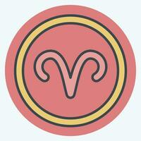 Icon Aries Sign. related to Horoscope symbol. color mate style. simple design editable. simple illustration vector