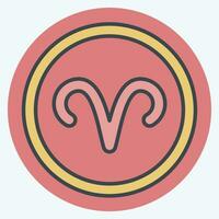 Icon Aries Sign. related to Horoscope symbol. color mate style. simple design editable. simple illustration vector