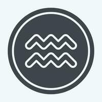 Icon Aquarius. related to Horoscope symbol. glyph style. simple design editable. simple illustration vector