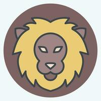 Icon Leo. related to Horoscope symbol. color mate style. simple design editable. simple illustration vector