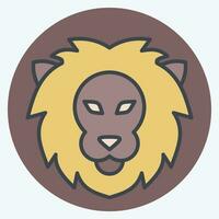 Icon Leo. related to Horoscope symbol. color mate style. simple design editable. simple illustration vector