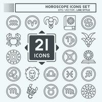 Icon Set Horoscope. related to Education symbol. line style. simple design editable. simple illustration vector