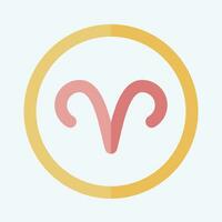 Icon Aries Sign. related to Horoscope symbol. flat style. simple design editable. simple illustration vector