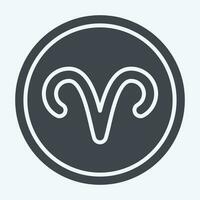 Icon Aries Sign. related to Horoscope symbol. glyph style. simple design editable. simple illustration vector