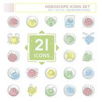 Icon Set Horoscope. related to Education symbol. Color Spot Style. simple design editable. simple illustration vector