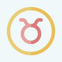 Icon Taurus. related to Horoscope symbol. flat style. simple design editable. simple illustration vector