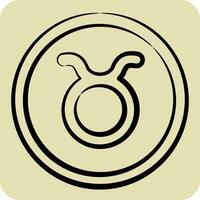 Icon Taurus. related to Horoscope symbol. hand drawn style. simple design editable. simple illustration vector