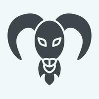 Icon Aries. related to Horoscope symbol. glyph style. simple design editable. simple illustration vector