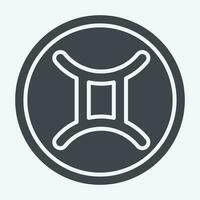 Icon Gemini. related to Horoscope symbol. glyph style. simple design editable. simple illustration vector
