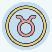 Icon Taurus. related to Horoscope symbol. color mate style. simple design editable. simple illustration vector