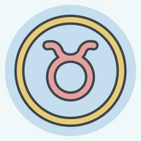 Icon Taurus. related to Horoscope symbol. color mate style. simple design editable. simple illustration vector