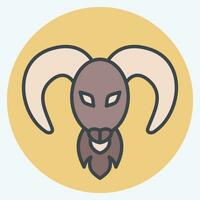 Icon Aries. related to Horoscope symbol. color mate style. simple design editable. simple illustration vector