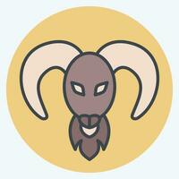 Icon Aries. related to Horoscope symbol. color mate style. simple design editable. simple illustration vector