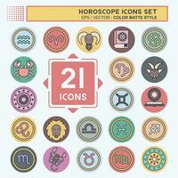 Icon Set Horoscope. related to Education symbol. color mate style. simple design editable. simple illustration vector