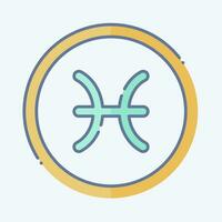 Icon Pisces. related to Horoscope symbol. doodle style. simple design editable. simple illustration vector