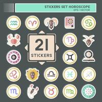 Sticker Set Horoscope. related to Education symbol. simple design editable. simple illustration vector